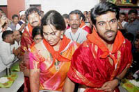 Ram Charan Upasana at Tirumala Photos